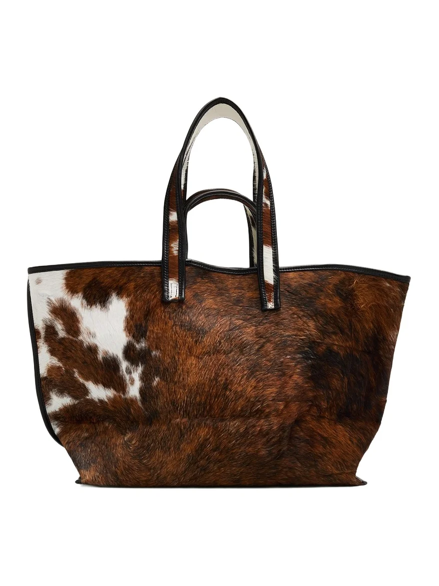 Kassl Cow-Print Calf Hair Tote Bag