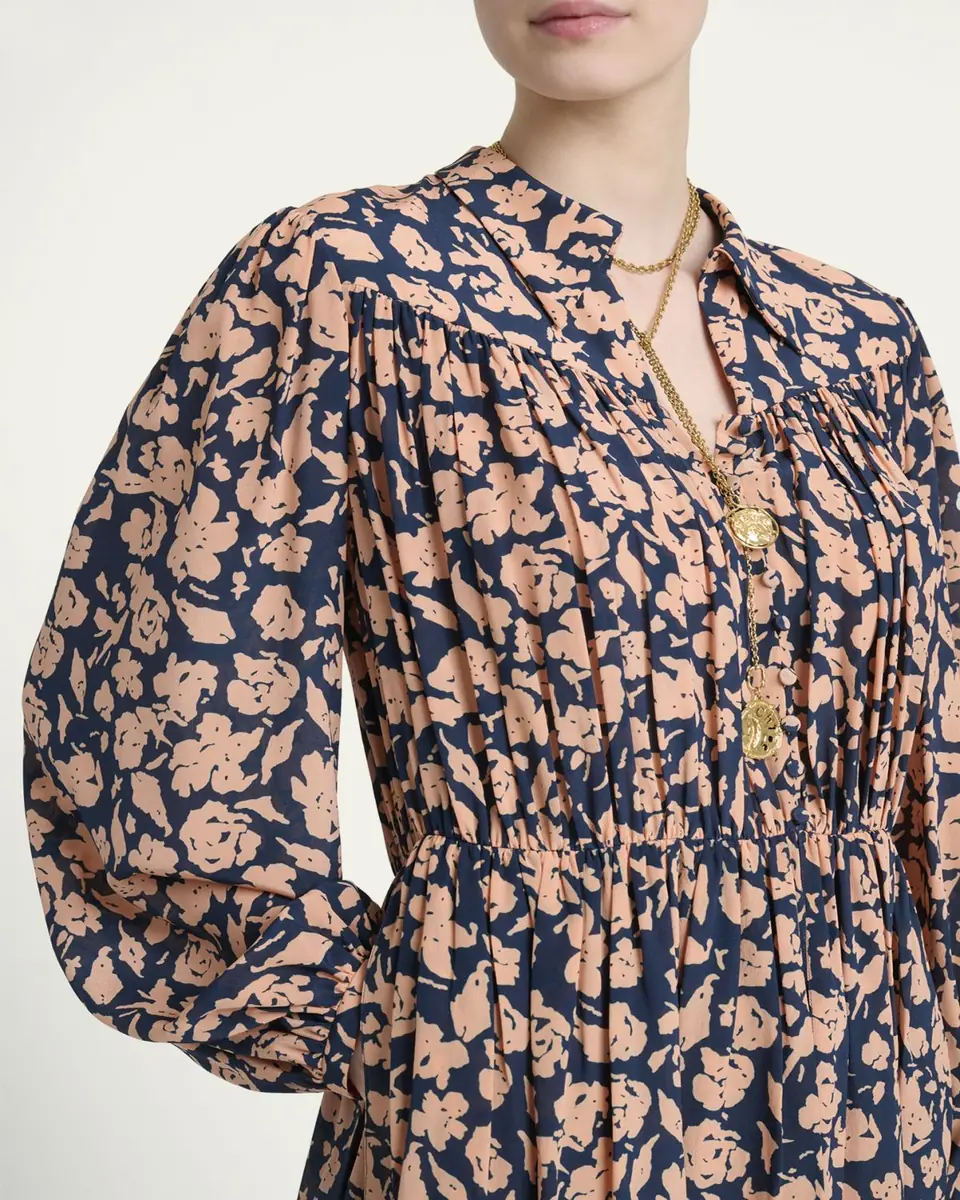 Chloé Floral-Print Silk Crepe De Chine Ruffle Mini Shirtdress | Thumbnail 5 Chloé Floral-Print Silk Crepe De Chine Ruffle Mini Shirtdress | Thumbnail 5