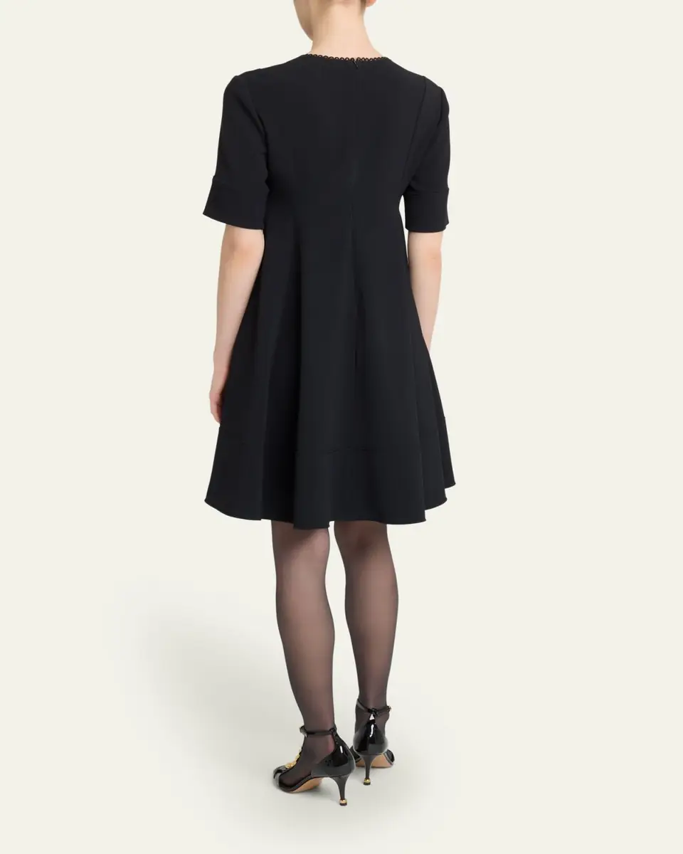 Chloé Crepe De Chine Short-Sleeve A-Line Dress | Thumbnail 3 Chloé Crepe De Chine Short-Sleeve A-Line Dress | Thumbnail 3