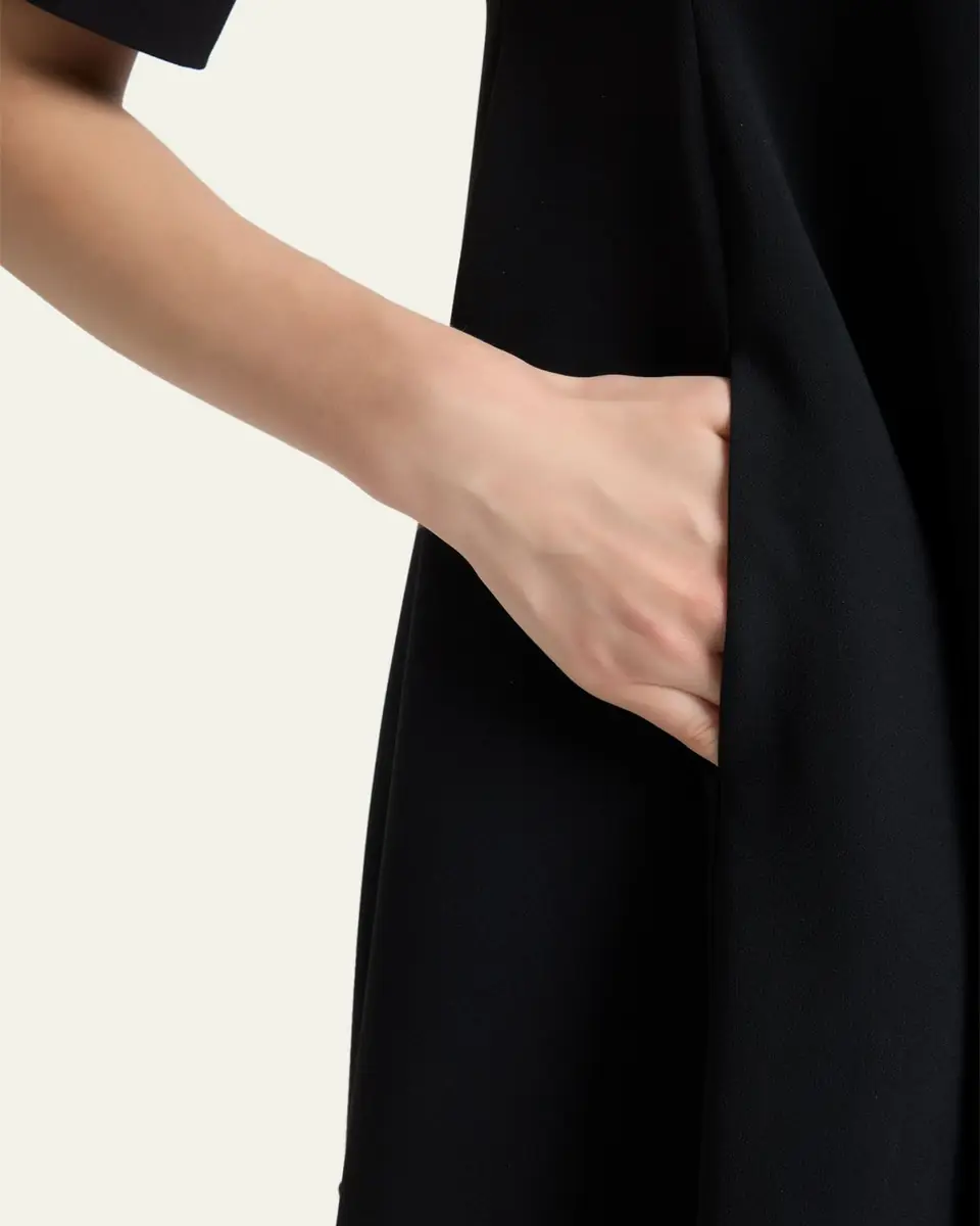 Chloé Crepe De Chine Short-Sleeve A-Line Dress | Thumbnail 5 Chloé Crepe De Chine Short-Sleeve A-Line Dress | Thumbnail 5
