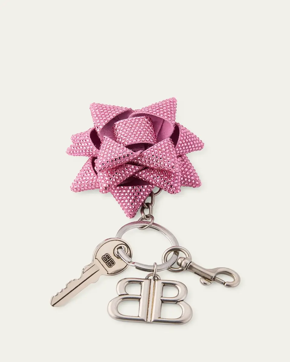 Balenciaga Pink Crystal Gifting Bow Key Ring Bag Charm | Thumbnail 2 Balenciaga Pink Crystal Gifting Bow Key Ring Bag Charm | Thumbnail 2