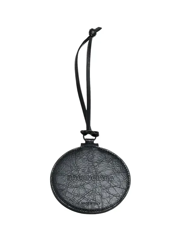 Le City Round Mirror Leather Bag Charm