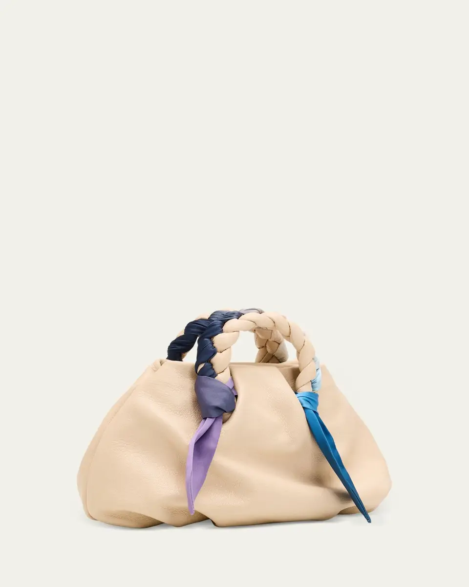 Hereu Bombon Foulard Ruched Leather Top-Handle Bag | Thumbnail 3 Hereu Bombon Foulard Ruched Leather Top-Handle Bag | Thumbnail 3