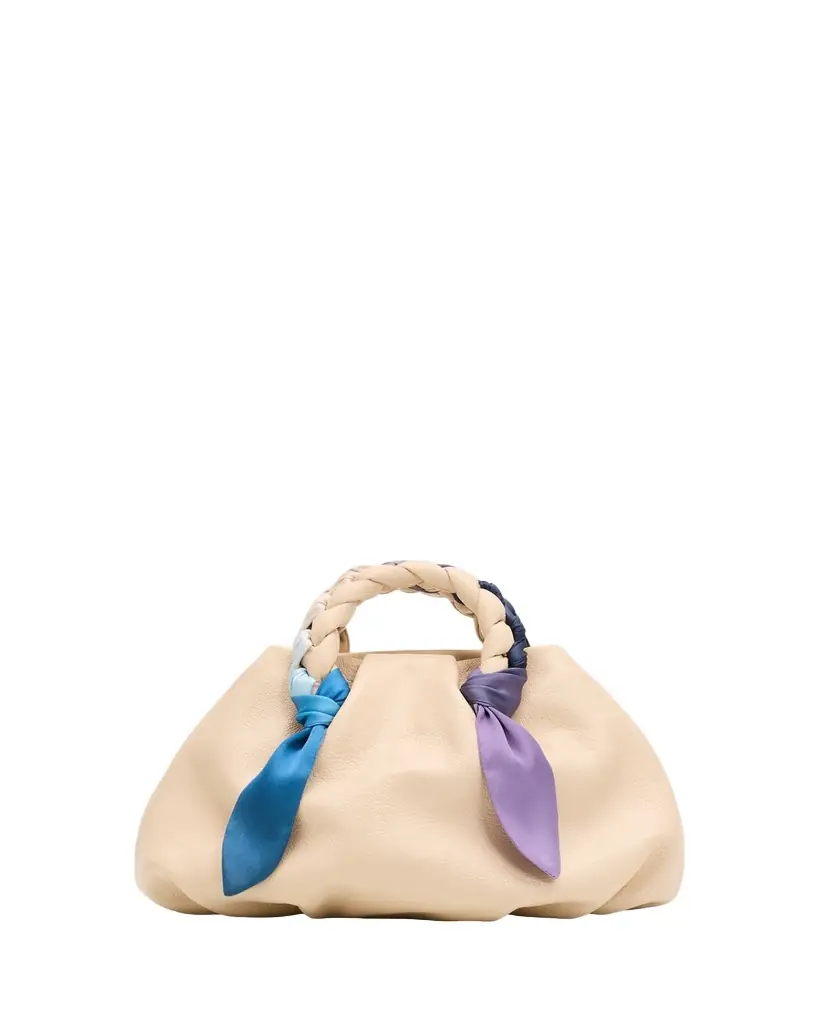 Hereu Bombon Foulard Ruched Leather Top-Handle Bag | Image 1 Hereu Bombon Foulard Ruched Leather Top-Handle Bag | Image 1
