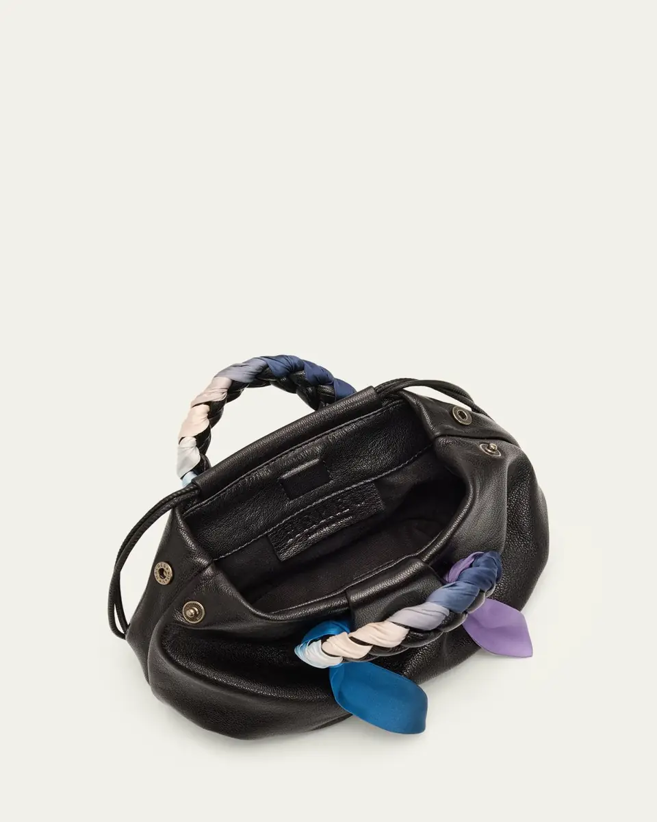 HEREU Bombon Foulard Ruched Leather Top-Handle Bag | Thumbnail 4 HEREU Bombon Foulard Ruched Leather Top-Handle Bag | Thumbnail 4