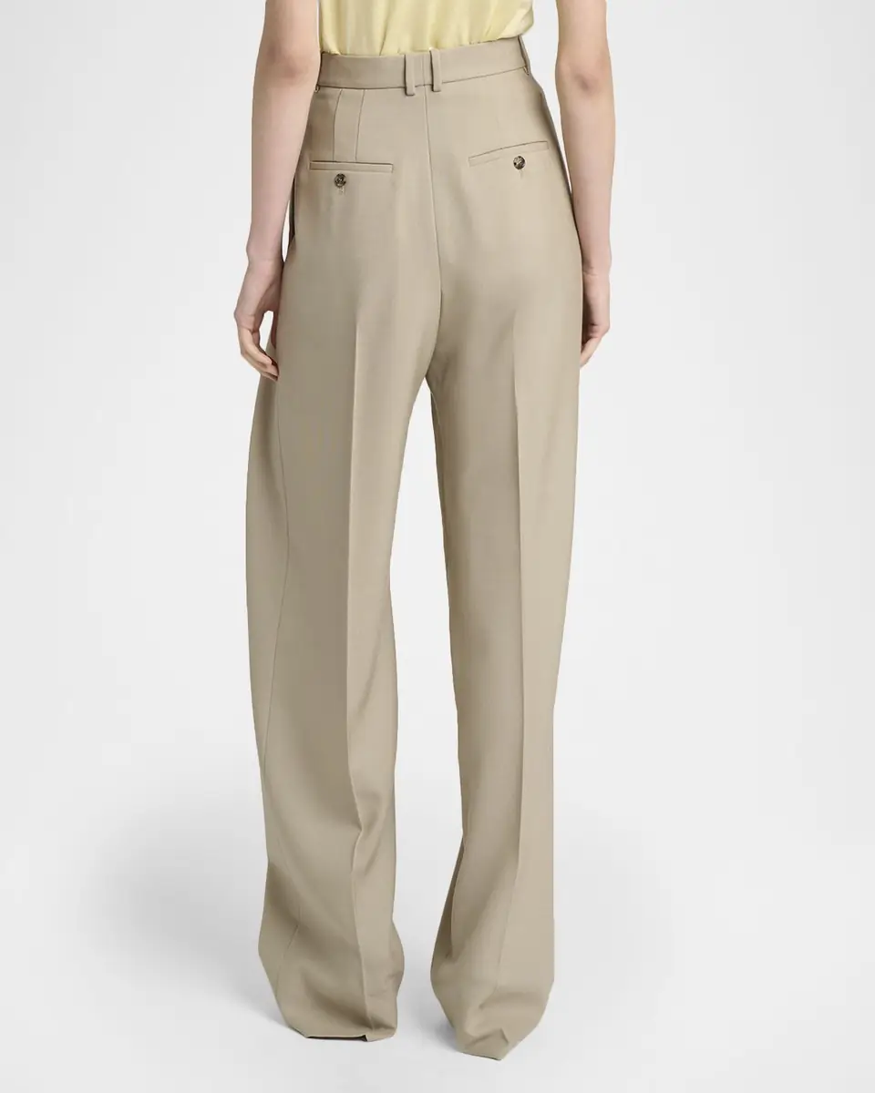 Saint Laurent Pleated Wool-Silk Canvas Wide-Leg Pants | Thumbnail 7