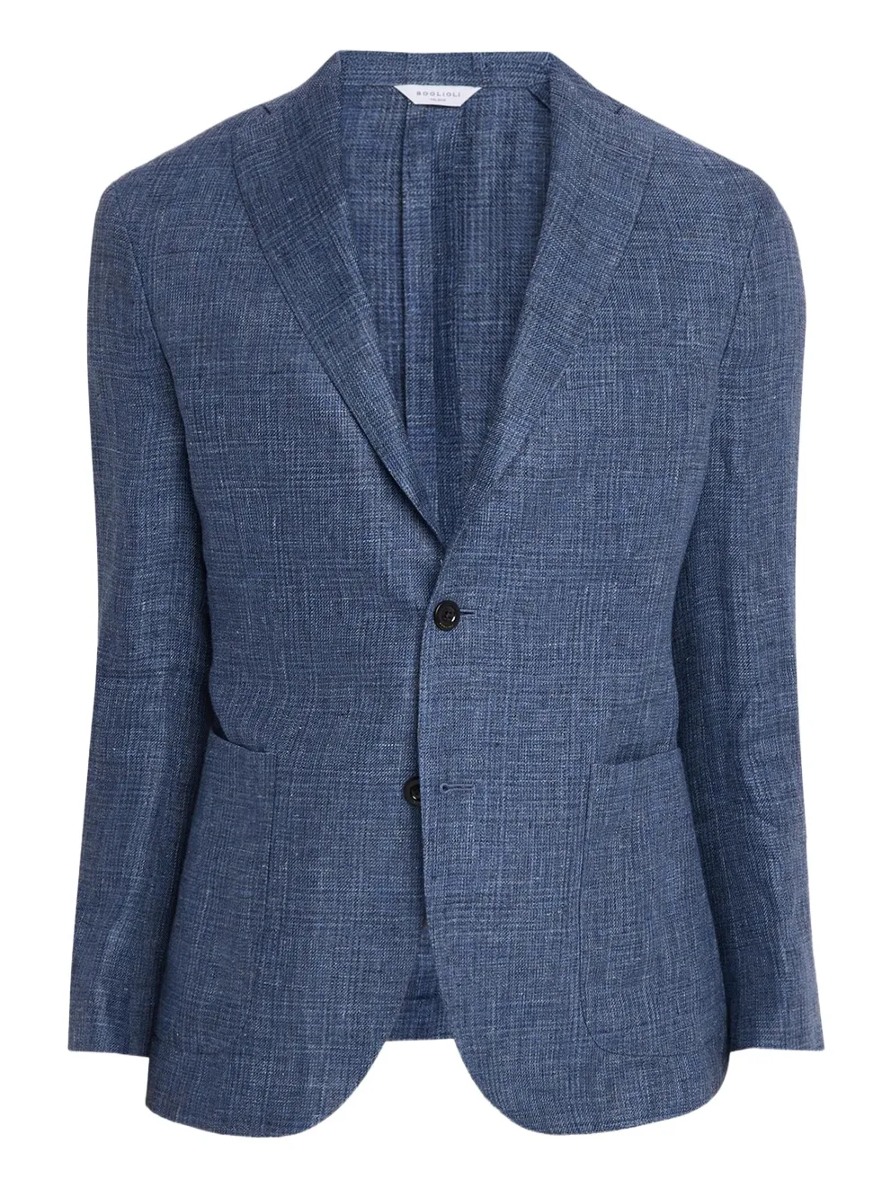 Men's Plaid Linen Denim Single-Breasted Blazer Men's Plaid Linen Denim Single-Breasted Blazer