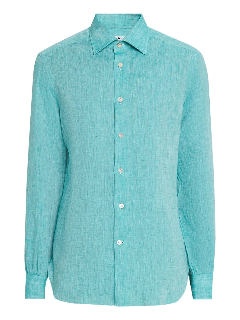 Kiton Men's Solid Linen Button-Down Shirt