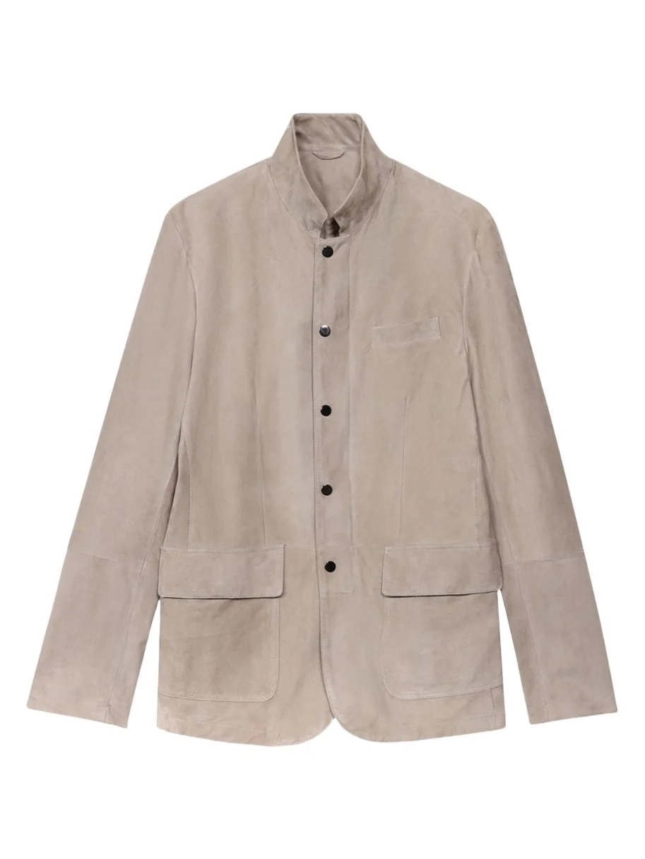 Maurizio Baldassari Men's Suede Five-Snap Jacket