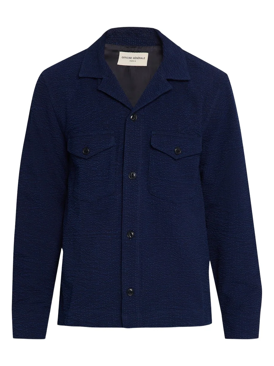 Men's Jean-Baptiste Seersucker Cotton Shirt Jacket Men's Jean-Baptiste Seersucker Cotton Shirt Jacket