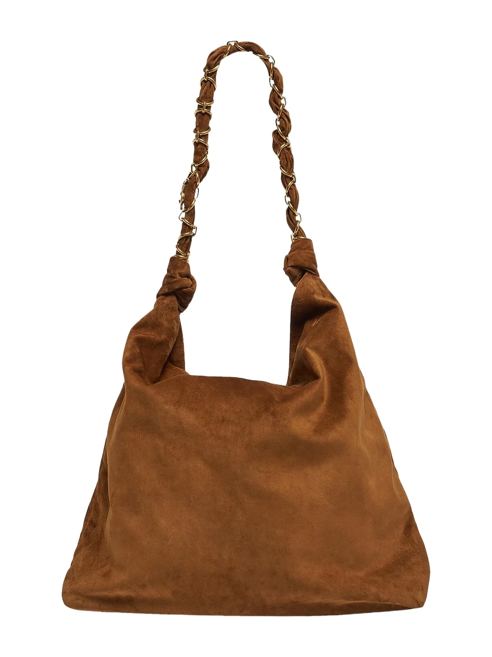 YSL Chain-Embellished Suede Shoulder Bag