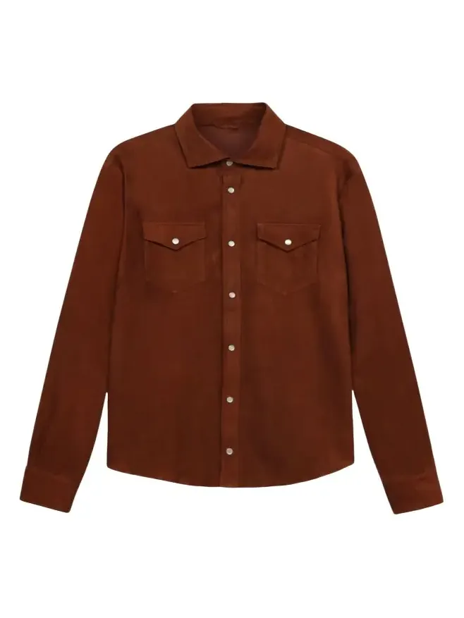 Maurizio Baldassari Men's Leather Western Overshirt