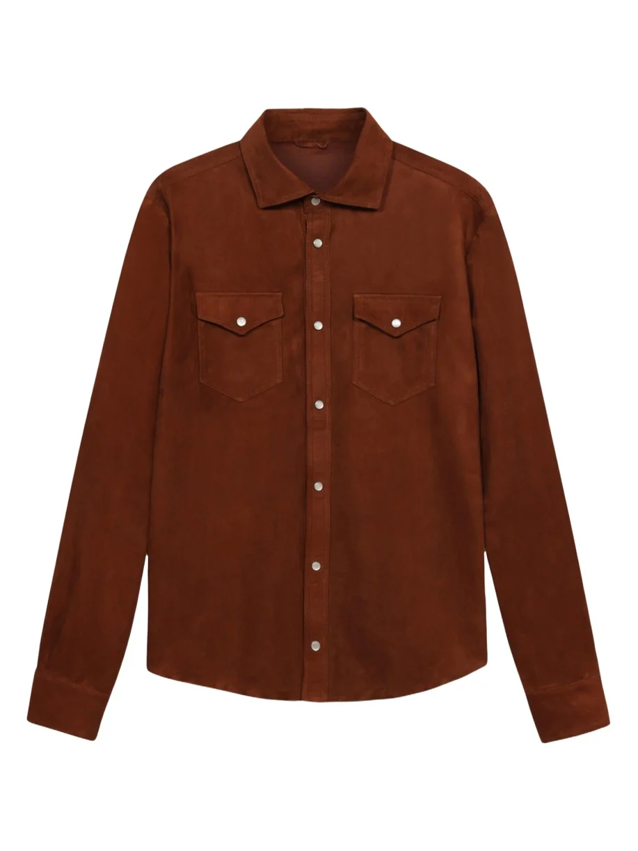 Maurizio Baldassari Men's Leather Western Overshirt