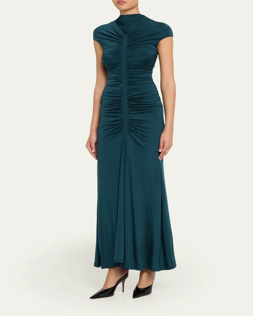 Giorgio Armani Ruched Jersey Maxi Dress | Thumbnail 4 Giorgio Armani Ruched Jersey Maxi Dress | Thumbnail 4