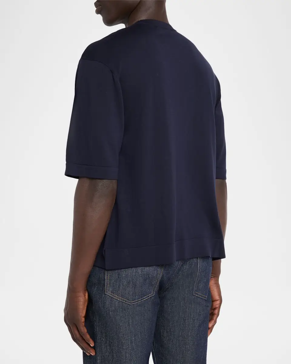 OFFICINE GÉNÉRALE Men's Boris Lyocell and Wool Knit Crewneck T-Shirt | Thumbnail 7 OFFICINE GÉNÉRALE Men's Boris Lyocell and Wool Knit Crewneck T-Shirt | Thumbnail 7