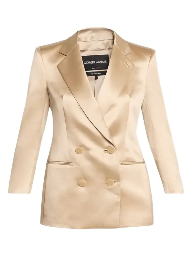 Satin Double-Breasted Blazer Jacket Satin Double-Breasted Blazer Jacket