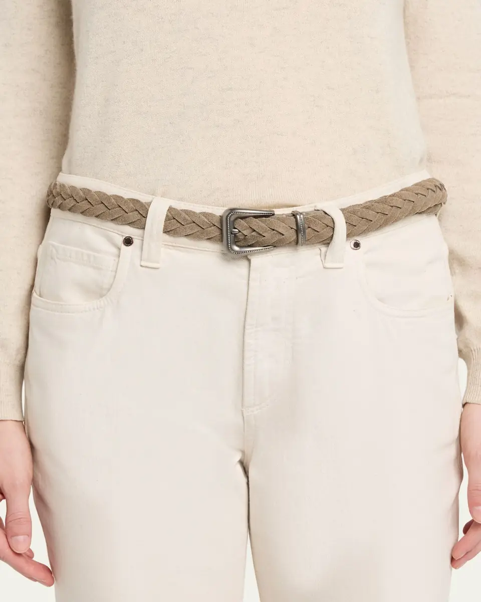 Brunello Cucinelli Braided Leather Belt with Monili | Thumbnail 3 Brunello Cucinelli Braided Leather Belt with Monili | Thumbnail 3