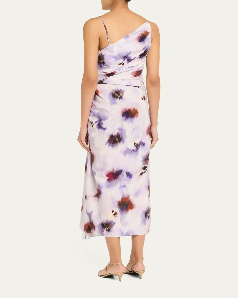 A.L.C. Juno Asymmetric Floral Midi Dress | Thumbnail 3 A.L.C. Juno Asymmetric Floral Midi Dress | Thumbnail 3