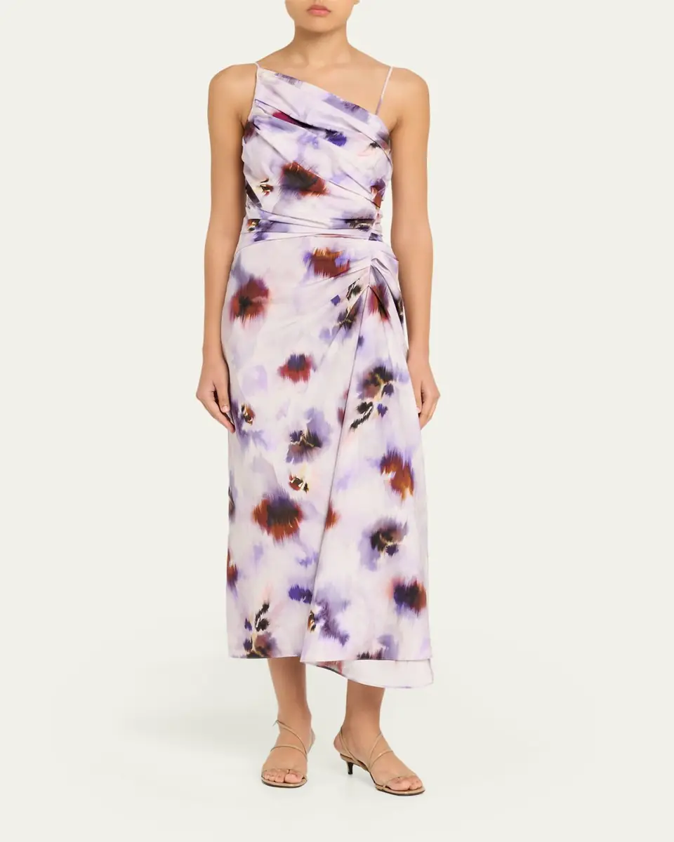 A.L.C. Juno Asymmetric Floral Midi Dress | Thumbnail 4 A.L.C. Juno Asymmetric Floral Midi Dress | Thumbnail 4