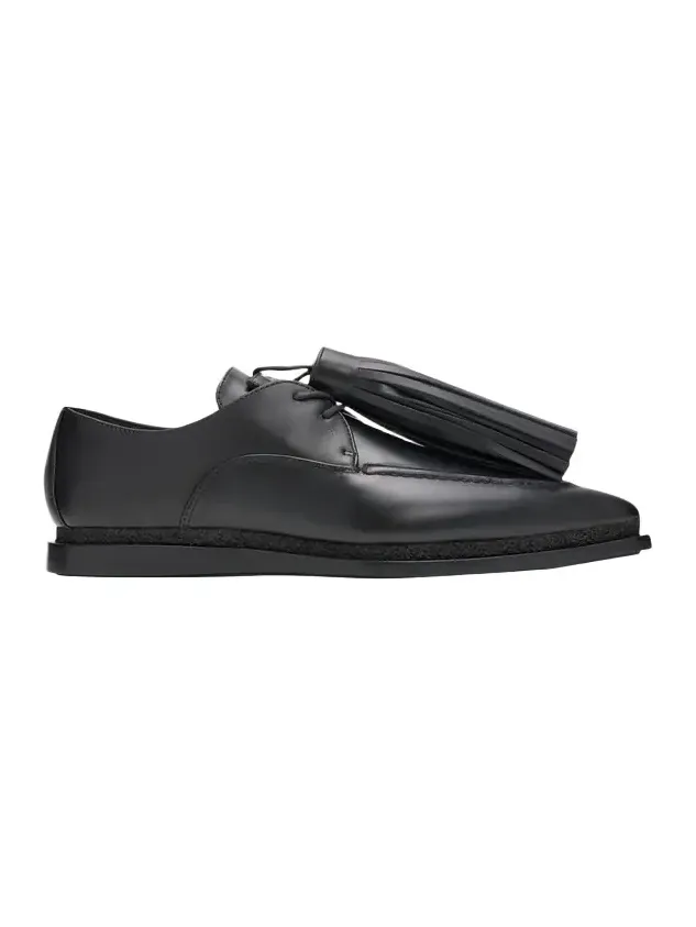 Sacai Tassel Leather Pointed-Toe Moccasins
