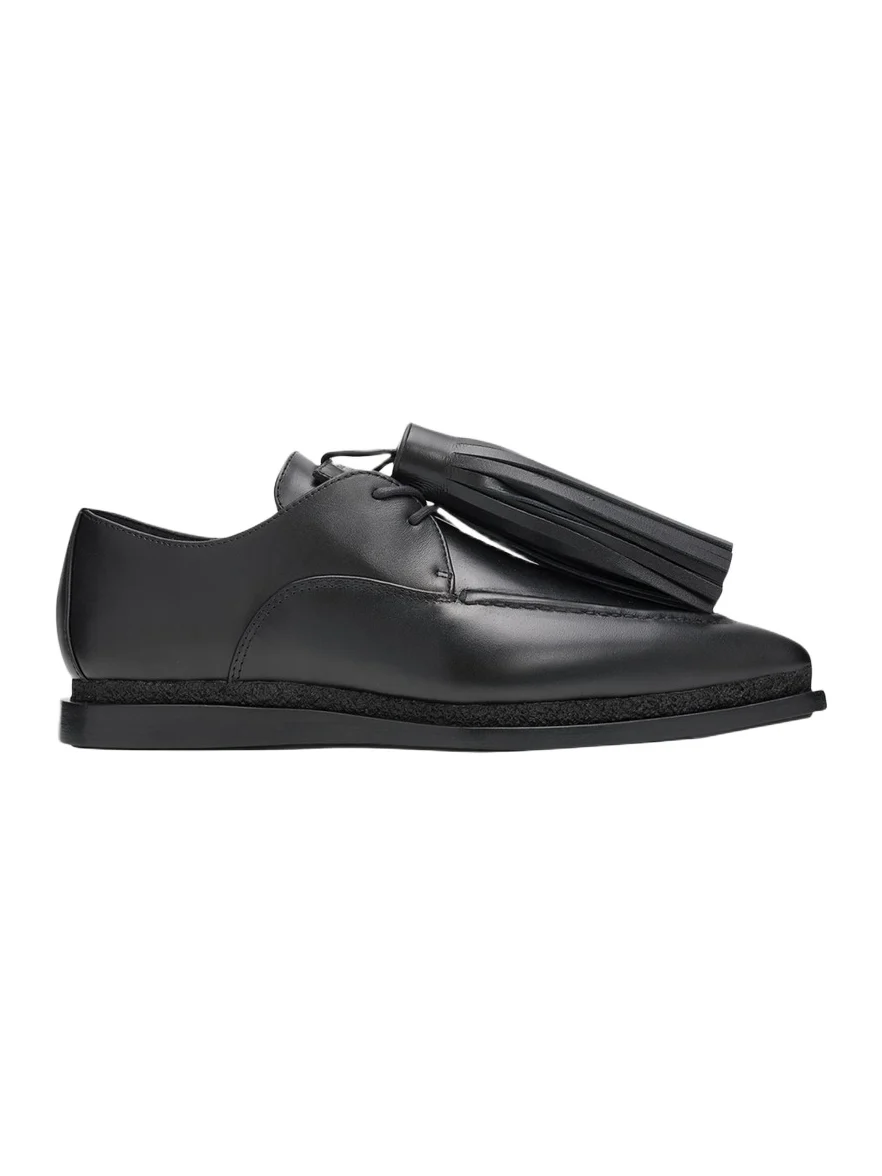 Tassel Leather Pointed-Toe Moccasins