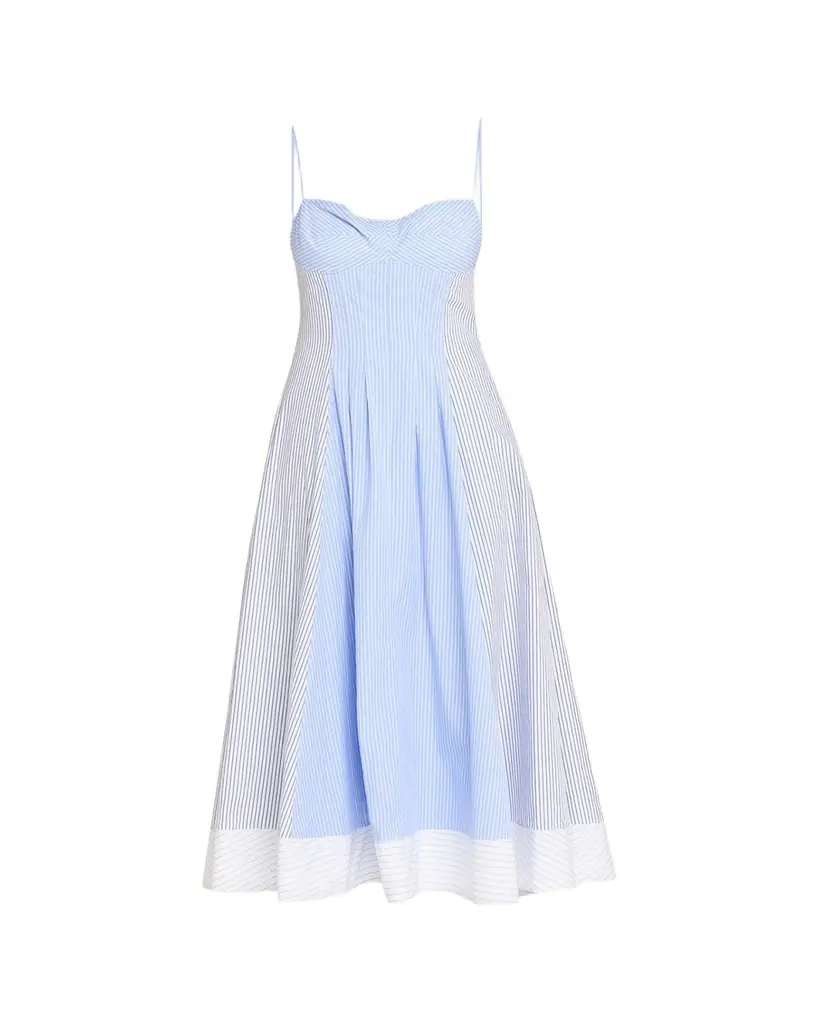 SIMKHAI Chamberlain Striped Cotton Midi Dress | Image 1 SIMKHAI Chamberlain Striped Cotton Midi Dress | Image 1