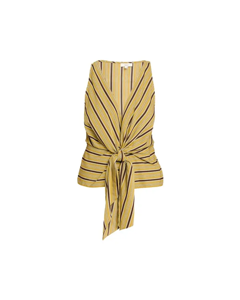 A.L.C. Elle Stripe Sleeveless Tie-Front Top | Image 1 A.L.C. Elle Stripe Sleeveless Tie-Front Top | Image 1