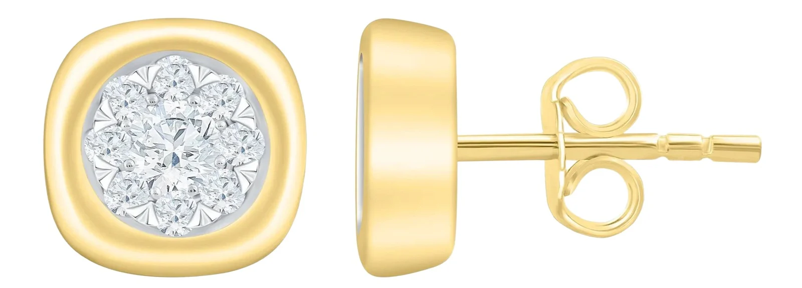 0.46ct Diamond 14K Gold Bezel Stud Earrings 0.46ct Diamond 14K Gold Bezel Stud Earrings