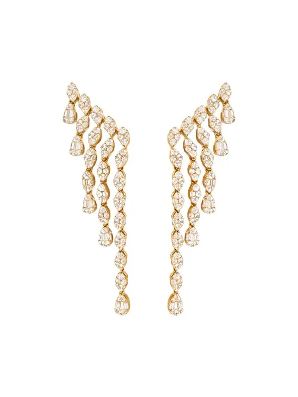 3.50ct Diamond 14K Gold Cascade Earrings 3.50ct Diamond 14K Gold Cascade Earrings
