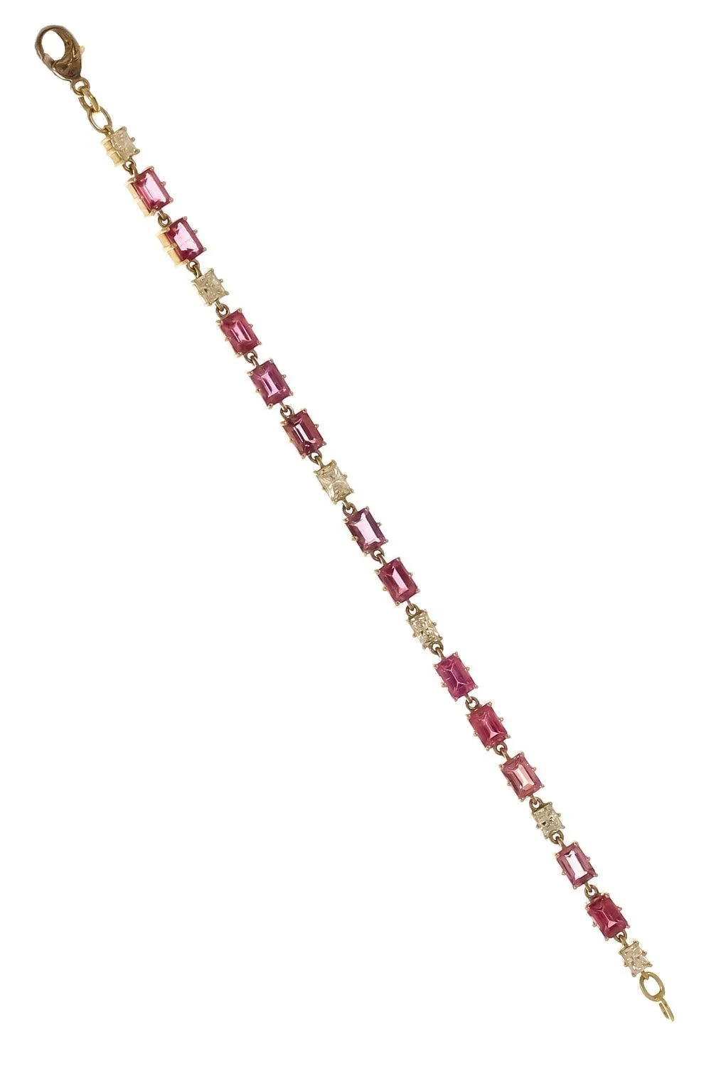 Pink Tourmaline Diamond Tennis Bracelet Pink Tourmaline Diamond Tennis Bracelet