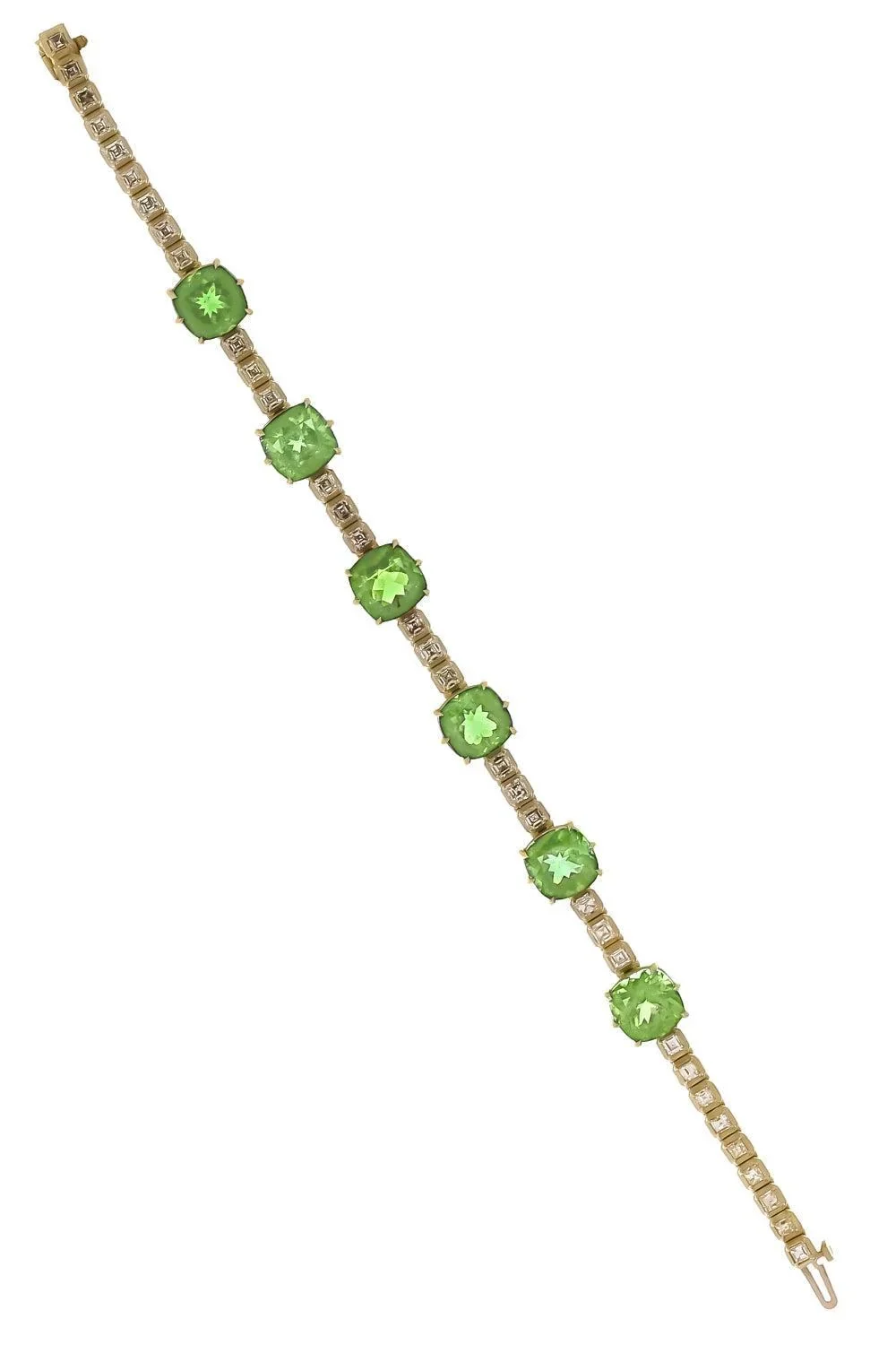 Tourmaline Diamond Cushion Cut Bracelet Tourmaline Diamond Cushion Cut Bracelet