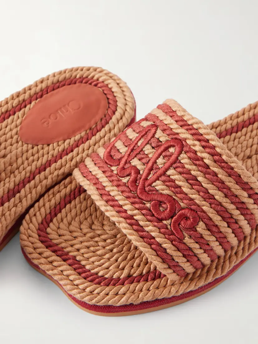Chloé Logo-embroidered Striped Cord Slides | Thumbnail 5 Chloé Logo-embroidered Striped Cord Slides | Thumbnail 5