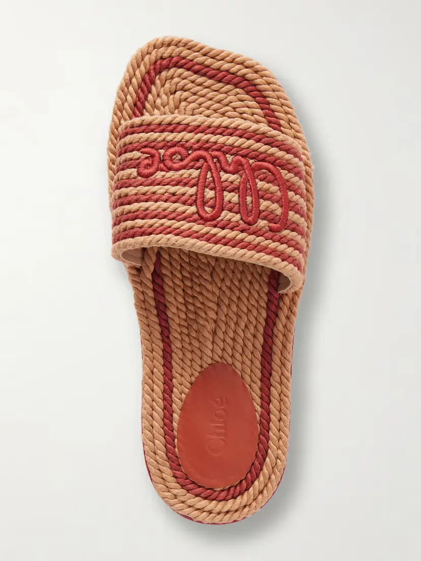 Chloé Logo-embroidered Striped Cord Slides | Thumbnail 6 Chloé Logo-embroidered Striped Cord Slides | Thumbnail 6
