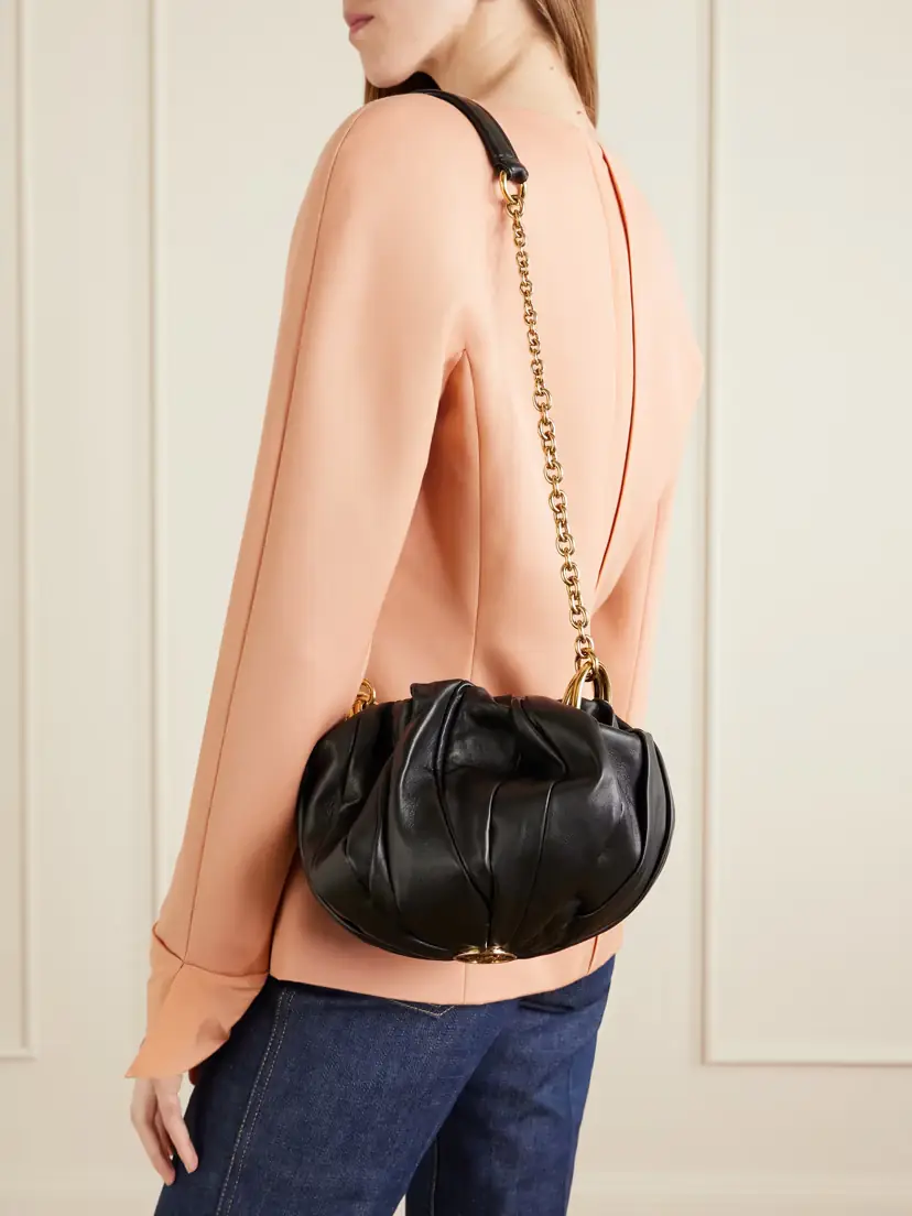 Chloé Pleated Leather Shoulder Bag | Thumbnail 4 Chloé Pleated Leather Shoulder Bag | Thumbnail 4
