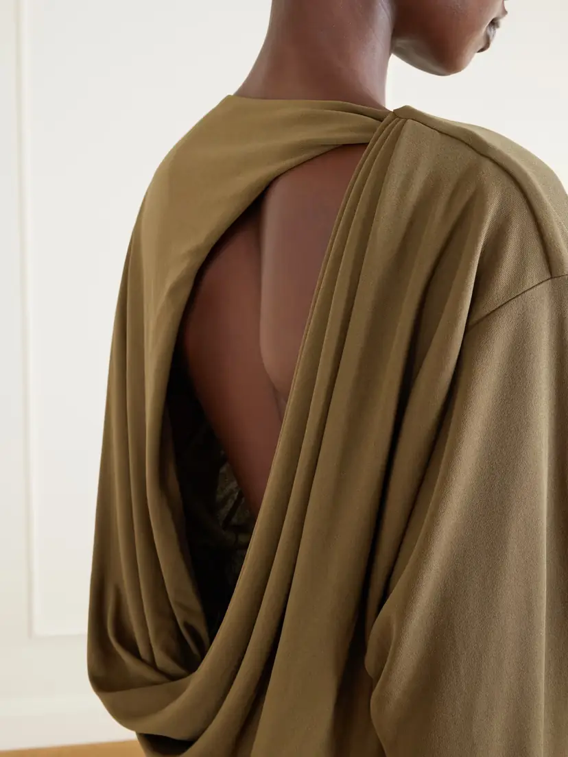 Jacquemus The Mistral Open-back Draped Jersey Mini Dress | Thumbnail 4 Jacquemus The Mistral Open-back Draped Jersey Mini Dress | Thumbnail 4