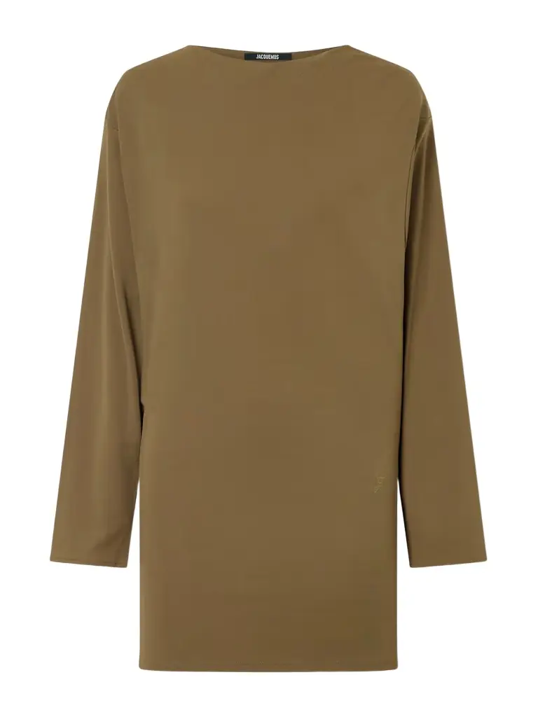 Jacquemus The Mistral Open-back Draped Jersey Mini Dress | Image 1 Jacquemus The Mistral Open-back Draped Jersey Mini Dress | Image 1
