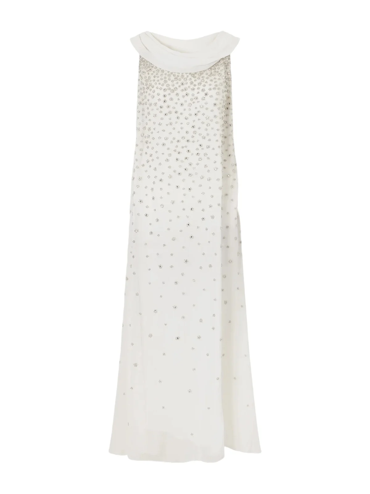 Clio Peppiatt Kaia Scarf-detailed Crystal-embellished Crinkled-chiffon Gown