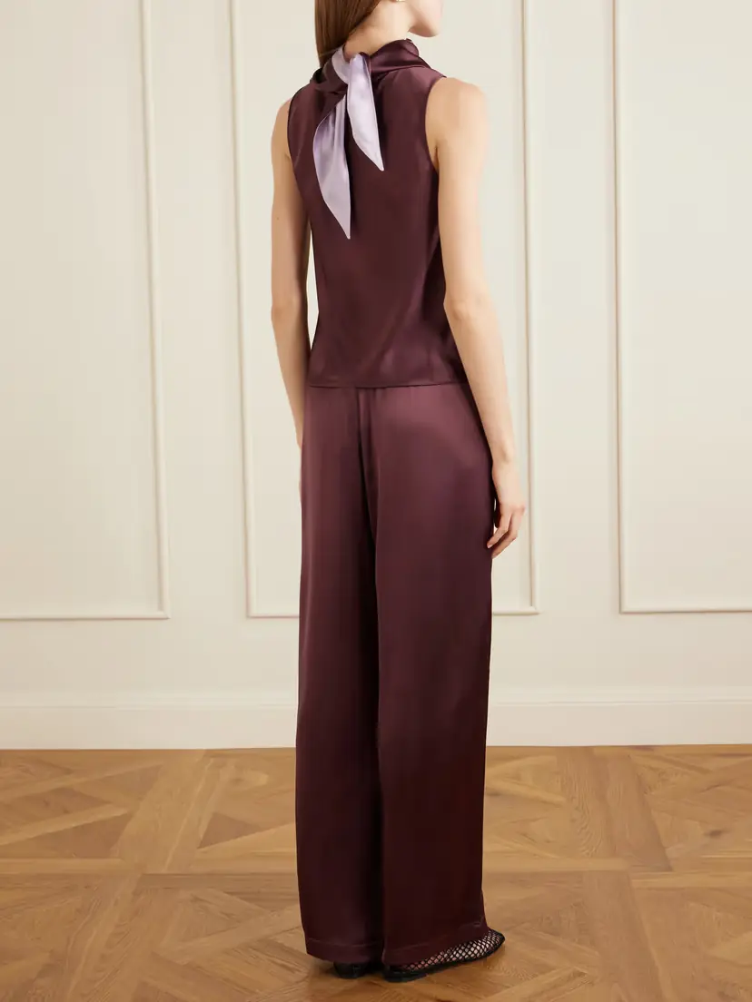 LESET Barb Draped Satin Blouse | Thumbnail 3 LESET Barb Draped Satin Blouse | Thumbnail 3