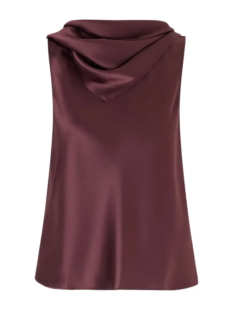 LESET Barb Draped Satin Blouse | Image 1 LESET Barb Draped Satin Blouse | Image 1