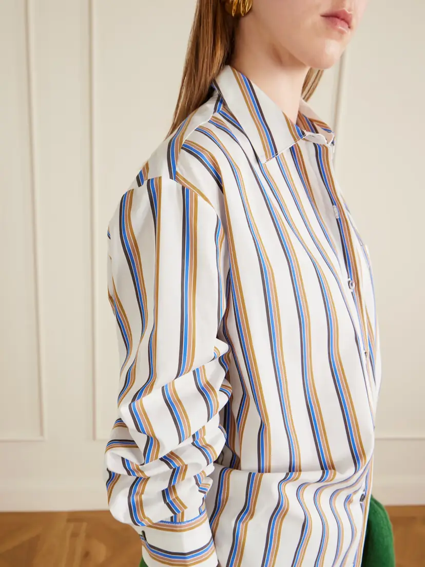 LESET Yoshi Striped Cotton-blend Poplin Shirt | Thumbnail 4 LESET Yoshi Striped Cotton-blend Poplin Shirt | Thumbnail 4