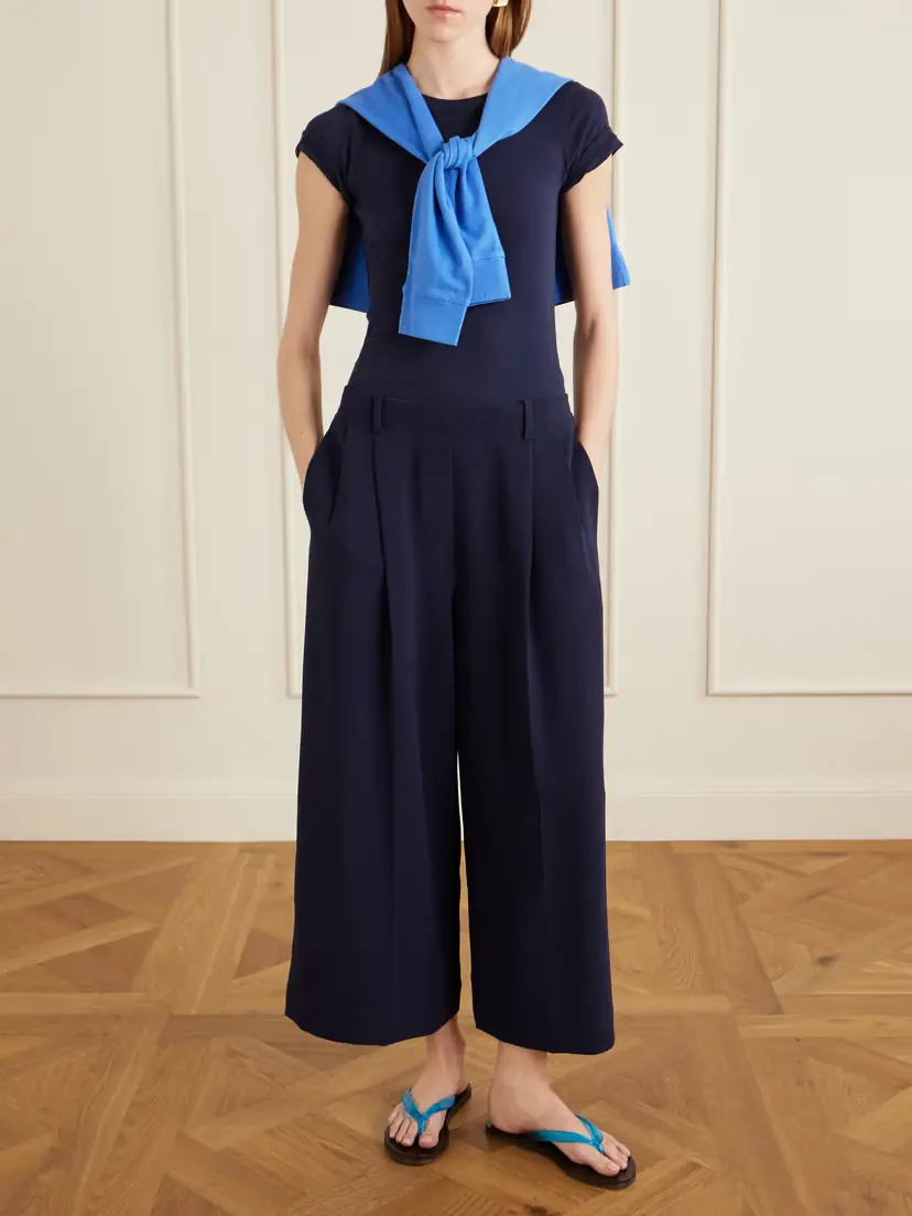 LESET Arielle Pleated Cropped Cady Wide-leg Pants | Thumbnail 2