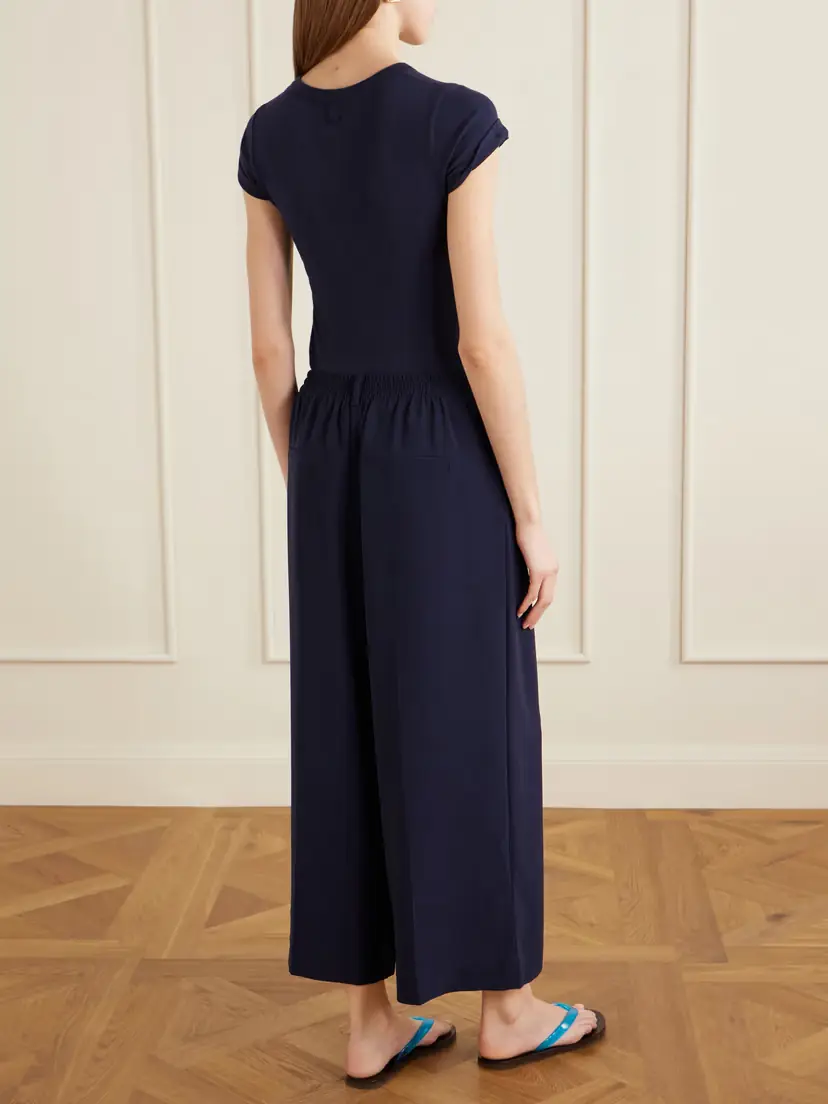 LESET Arielle Pleated Cropped Cady Wide-leg Pants | Thumbnail 3