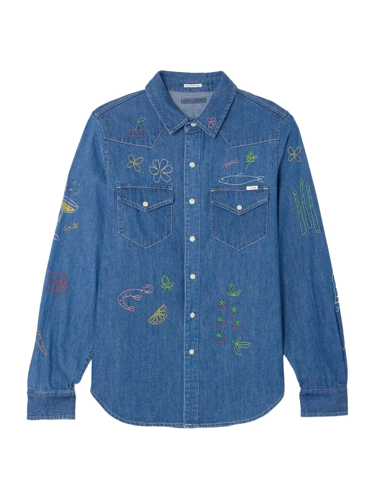 Mother All My Eyes Embroidered Denim Shirt