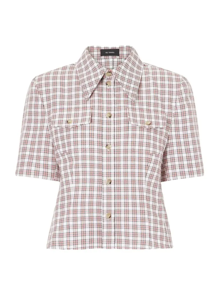 Willy Chavarria Chavela Checked Woven Shirt | Image 1 Willy Chavarria Chavela Checked Woven Shirt | Image 1