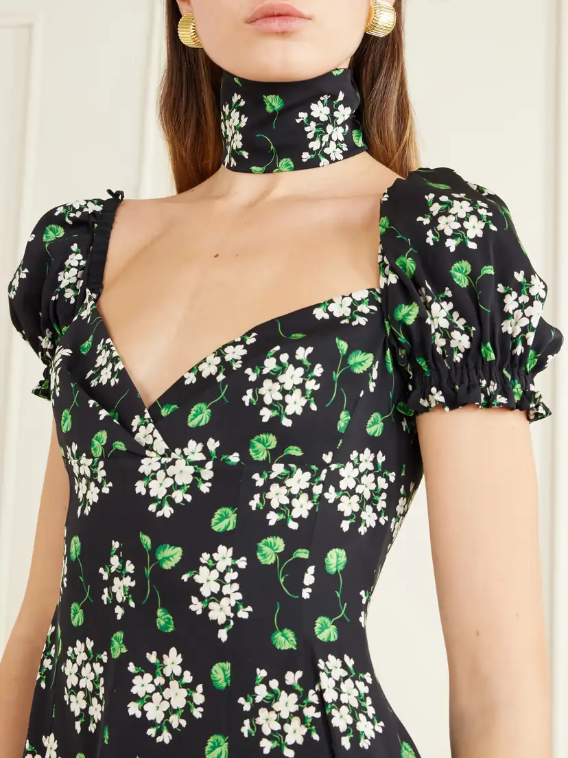 Dolce & Gabbana Silk Blend Floral Mini Dress | Thumbnail 4 Dolce & Gabbana Silk Blend Floral Mini Dress | Thumbnail 4