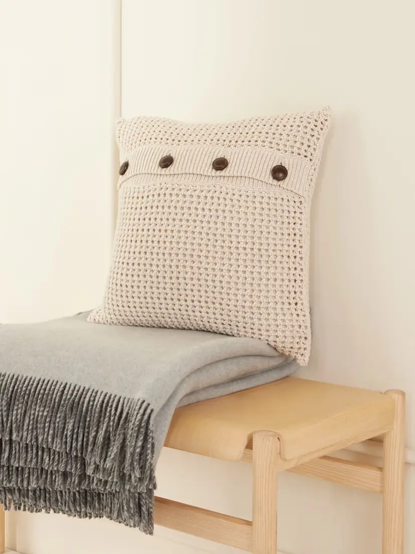 Brunello Cucinelli Open-knit Cotton-blend Cushion | Thumbnail 2 Brunello Cucinelli Open-knit Cotton-blend Cushion | Thumbnail 2