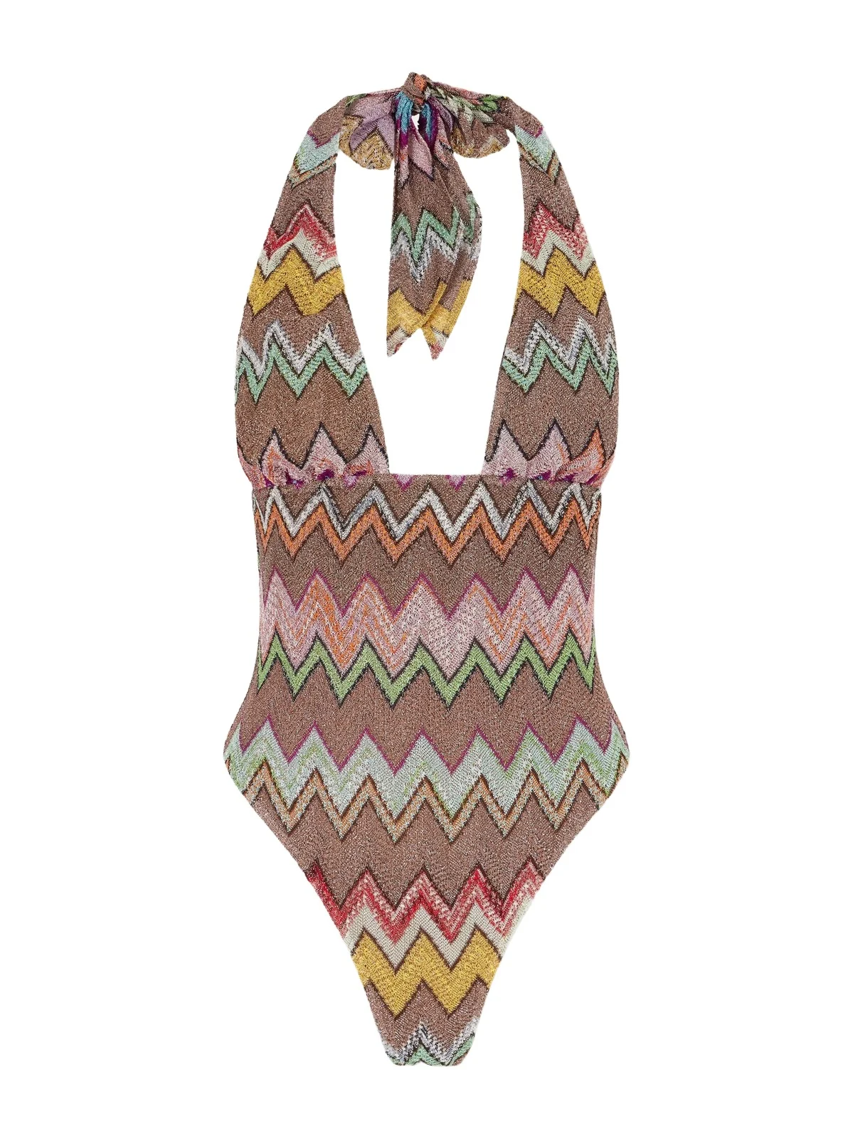 Striped Metallic One-piece Swimsuit Striped Metallic One-piece Swimsuit