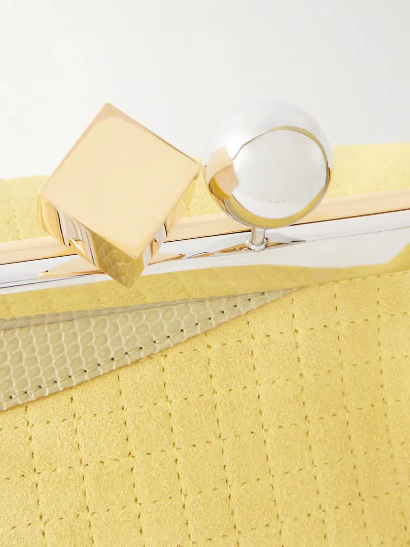 Jacquemus Salon Mais Suede And Patent-leather Clutch | Thumbnail 5