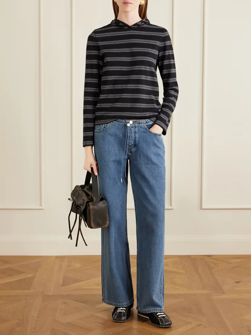 STILL HERE Cool Drawstring Mid-rise Wide-leg Jeans | Thumbnail 2 STILL HERE Cool Drawstring Mid-rise Wide-leg Jeans | Thumbnail 2