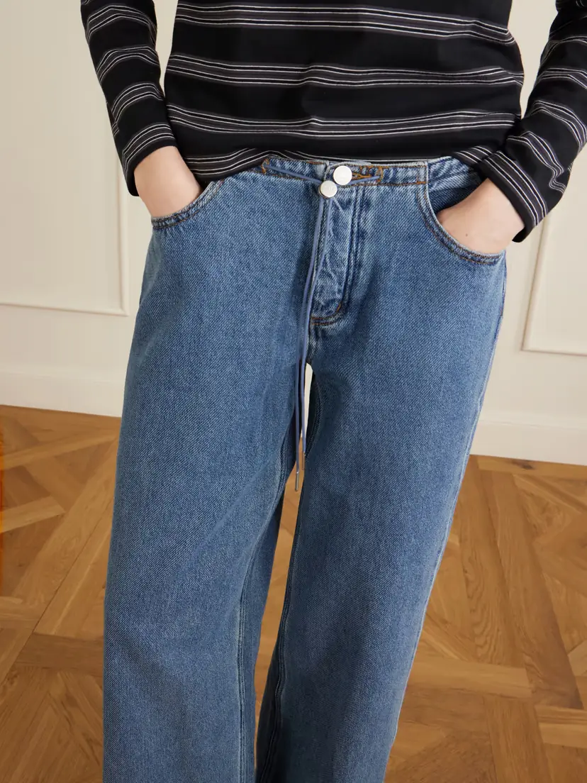 STILL HERE Cool Drawstring Mid-rise Wide-leg Jeans | Thumbnail 5 STILL HERE Cool Drawstring Mid-rise Wide-leg Jeans | Thumbnail 5